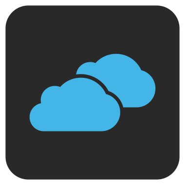 Bulutlar düz kare vektör simgesi