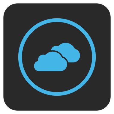 Bulutlar düz kare vektör simgesi