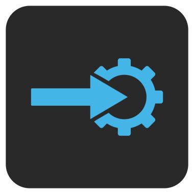 COG Tümleştirme düz kare vektör simgesi