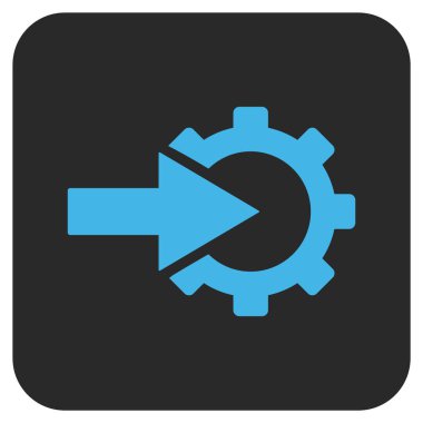 COG Tümleştirme düz kare vektör simgesi