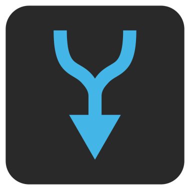 Düz kare vektör simgesi aşağı ok birleştirmek