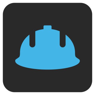 İnşaat kask düz kare vektör simgesi