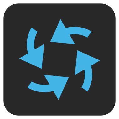 Siklon oklar düz kare vektör simgesi