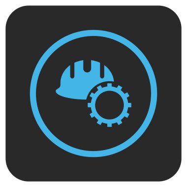 Geliştirme işçisi düz kare vektör simgesi