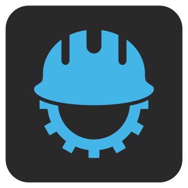 Geliştirme işçisi düz kare vektör simgesi