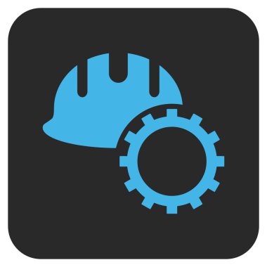 Geliştirme işçisi düz kare vektör simgesi