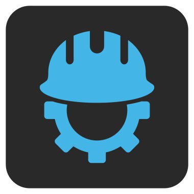 Geliştirme işçisi düz kare vektör simgesi