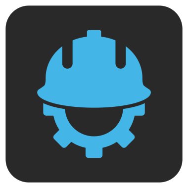 Geliştirme kask düz kare vektör simgesi