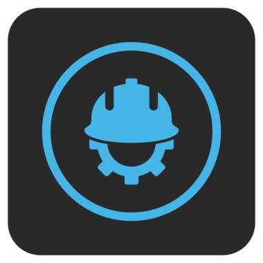 Geliştirme kask düz kare vektör simgesi