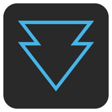 Düz aşağı yön vektör simgesi kare