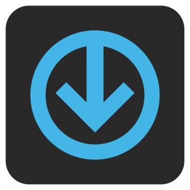 Düz aşağı yön vektör simgesi kare