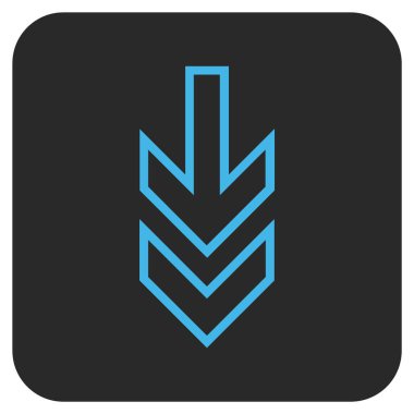 Düz aşağı yön vektör simgesi kare