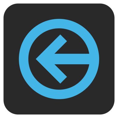 Düz sol yön vektör simgesi kare