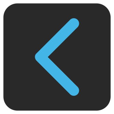 Düz sol yön vektör simgesi kare