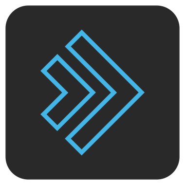 Şu yönde düz vektör simgesi kare