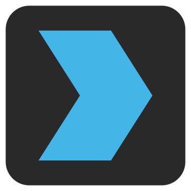 Şu yönde düz vektör simgesi kare