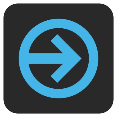 Şu yönde düz vektör simgesi kare