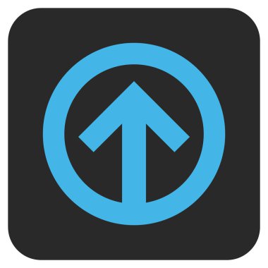 Düz yukarı yön vektör simgesi kare