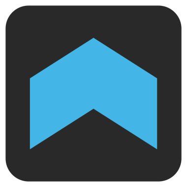 Düz yukarı yön vektör simgesi kare