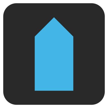 Düz yukarı yön vektör simgesi kare