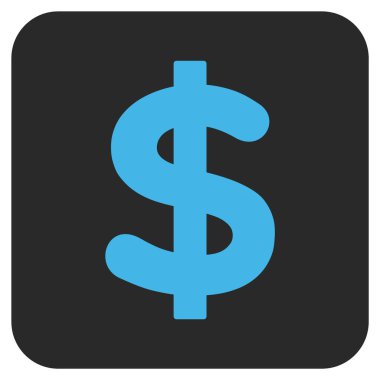 Doları düz kare vektör simgesi