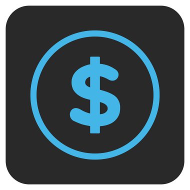 Doları düz kare vektör simgesi