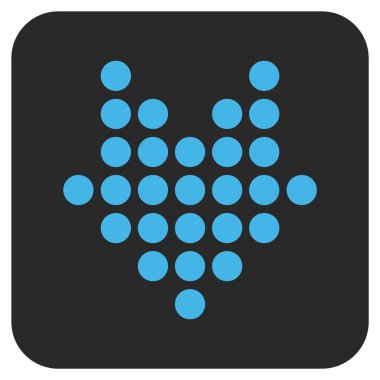 Noktalı ok aşağı düz kare vektör simgesi