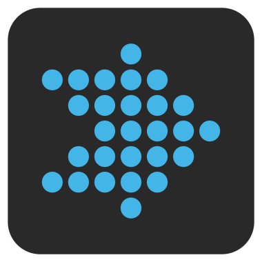 Noktalı ok sağ düz vektör simgesi kare