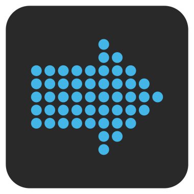 Noktalı ok sağ düz vektör simgesi kare