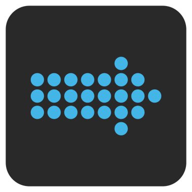 Noktalı ok sağ düz vektör simgesi kare