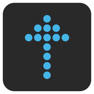 Düz kare vektör simge yukarı noktalı ok