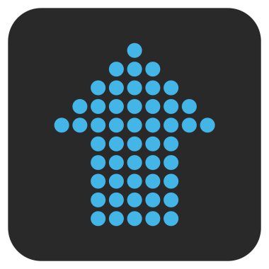 Düz kare vektör simge yukarı noktalı ok