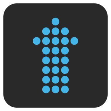 Düz kare vektör simge yukarı noktalı ok