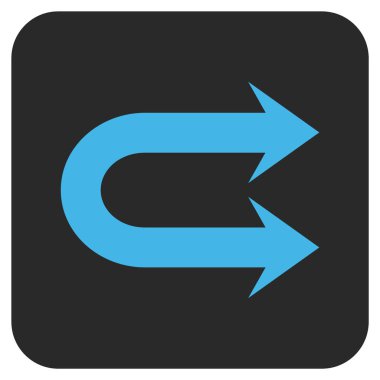 Çift sağ ok düz kare vektör simgesi