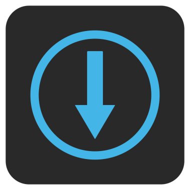 Yuvarlak ok düz kare vektör simgesi