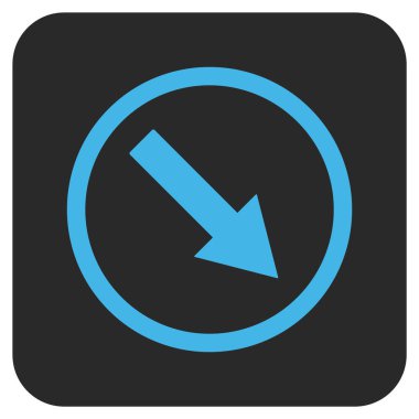 Aşağı doğru yuvarlak ok düz kare vektör simgesi