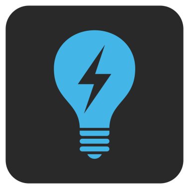 Elektrikli ampul düz kare vektör simgesi