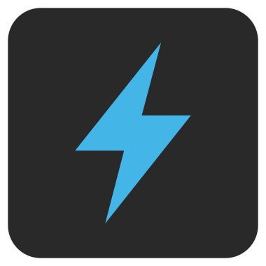 Elektrik Strike düz kare vektör simgesi