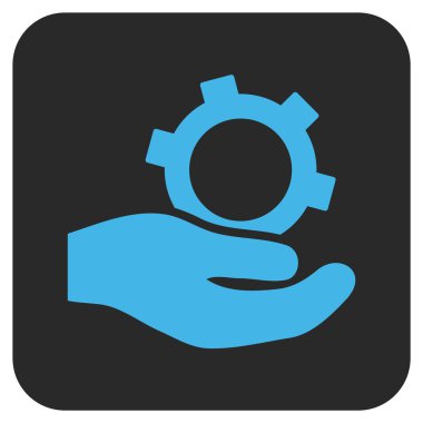 Mühendislik hizmet düz kare vektör simgesi