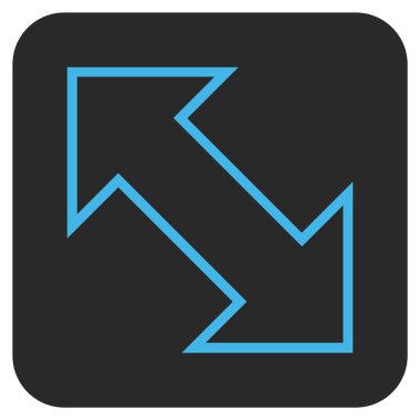 Exchange çapraz düz kare vektör simgesi