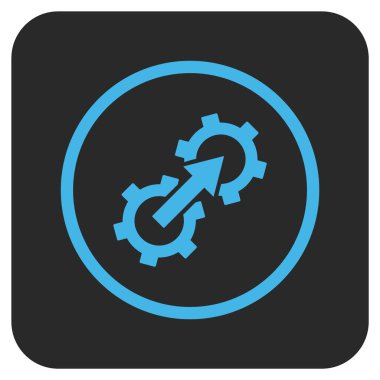 Dişli Tümleştirme düz kare vektör simgesi