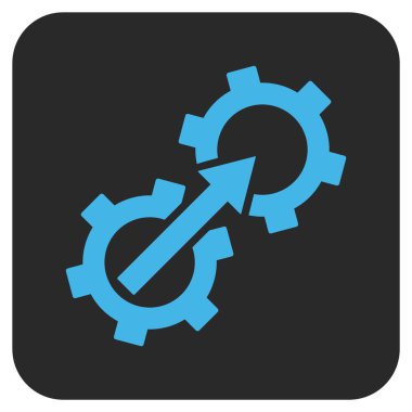 Dişli Tümleştirme düz kare vektör simgesi