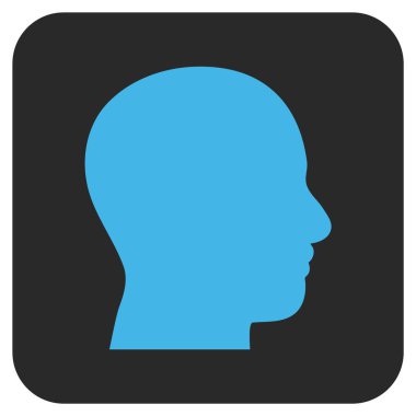 Kafa düz kare vektör simge profil