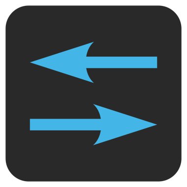 Yatay Exchange oklar düz kare vektör simgesi