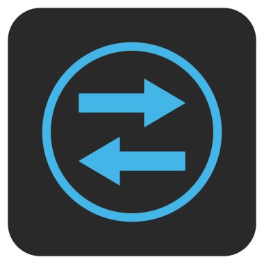 Yatay Çevir oklar düz kare vektör simgesi