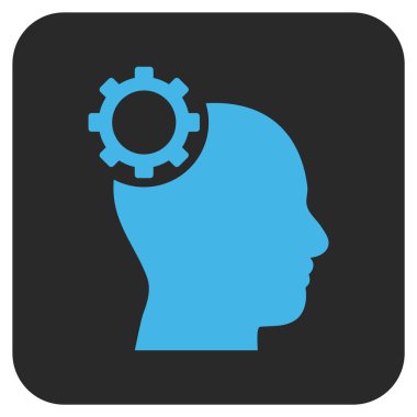 Akıl vites düz kare vektör simgesi