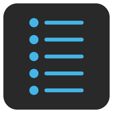 Öğeleri düz kare vektör simgesi