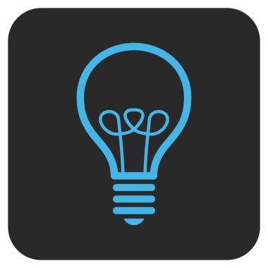 Lamba ampul düz kare vektör simgesi