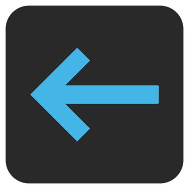 Sol ok düz kare vektör simgesi