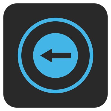 Sol ok düz kare vektör simgesi yuvarlak